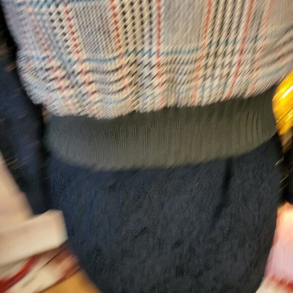 Vintage Benetton houndstooth vest brown trim cap sleeve wool blend small - Picture 12 of 16